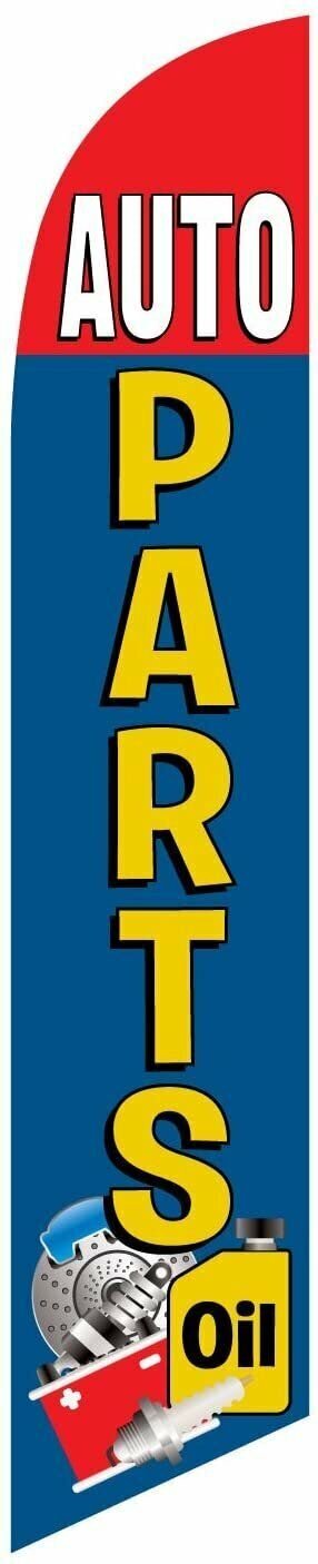 Auto Parts Advertising Feather Banner Swooper Flag Sign with Flag Pole Kit…