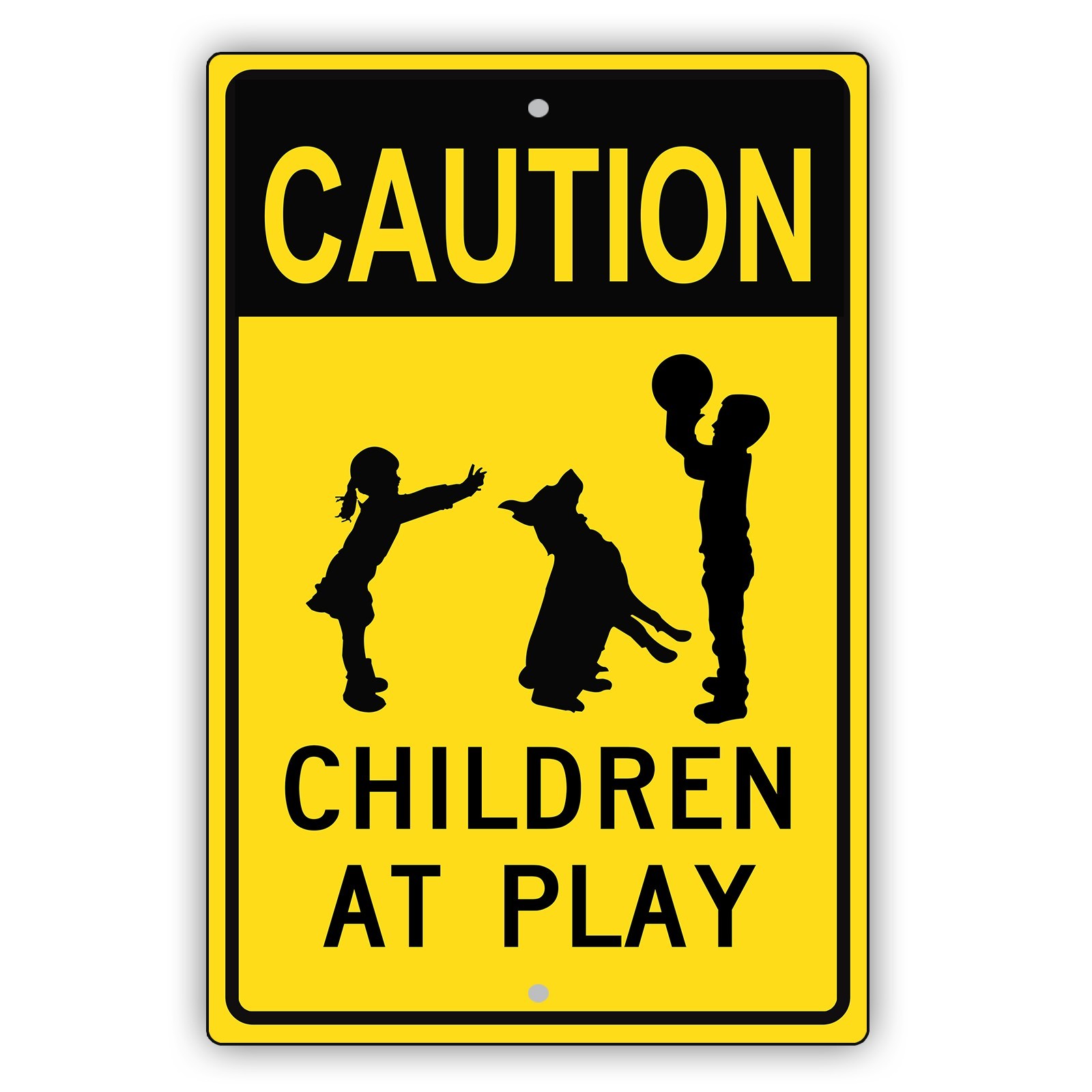 Caution Children at Play Speed Warning Safety Notice Novelty Aluminum Metal Sign
