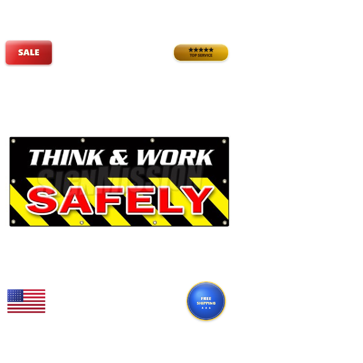 Signmission 36X96 Safely Banner Sign Worker Osha Employee Workplace