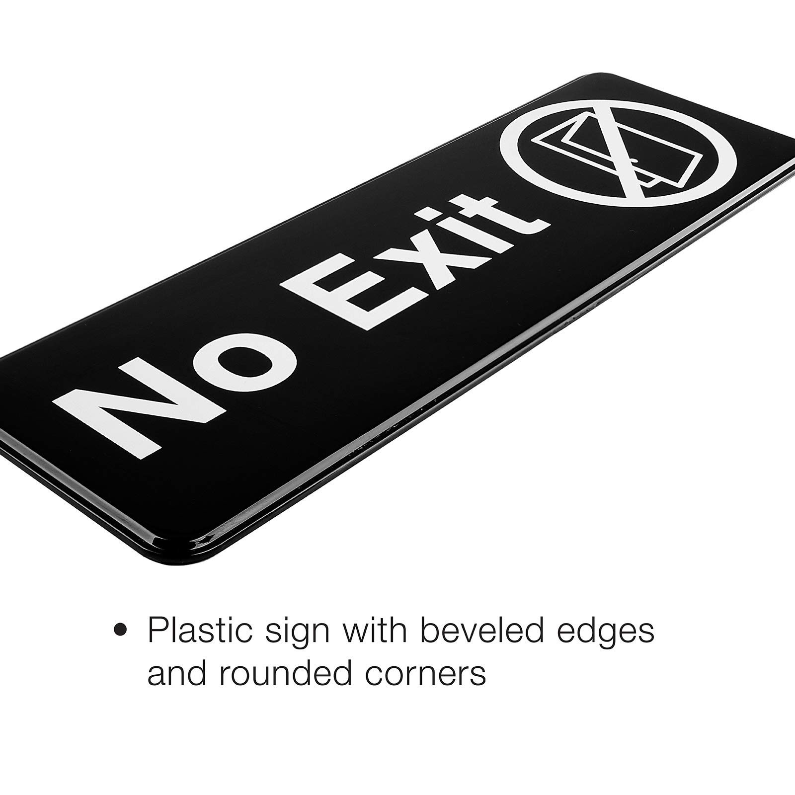 Excello Global Products No Exit Sign: Easy to Mount Informative Plastic Sign …