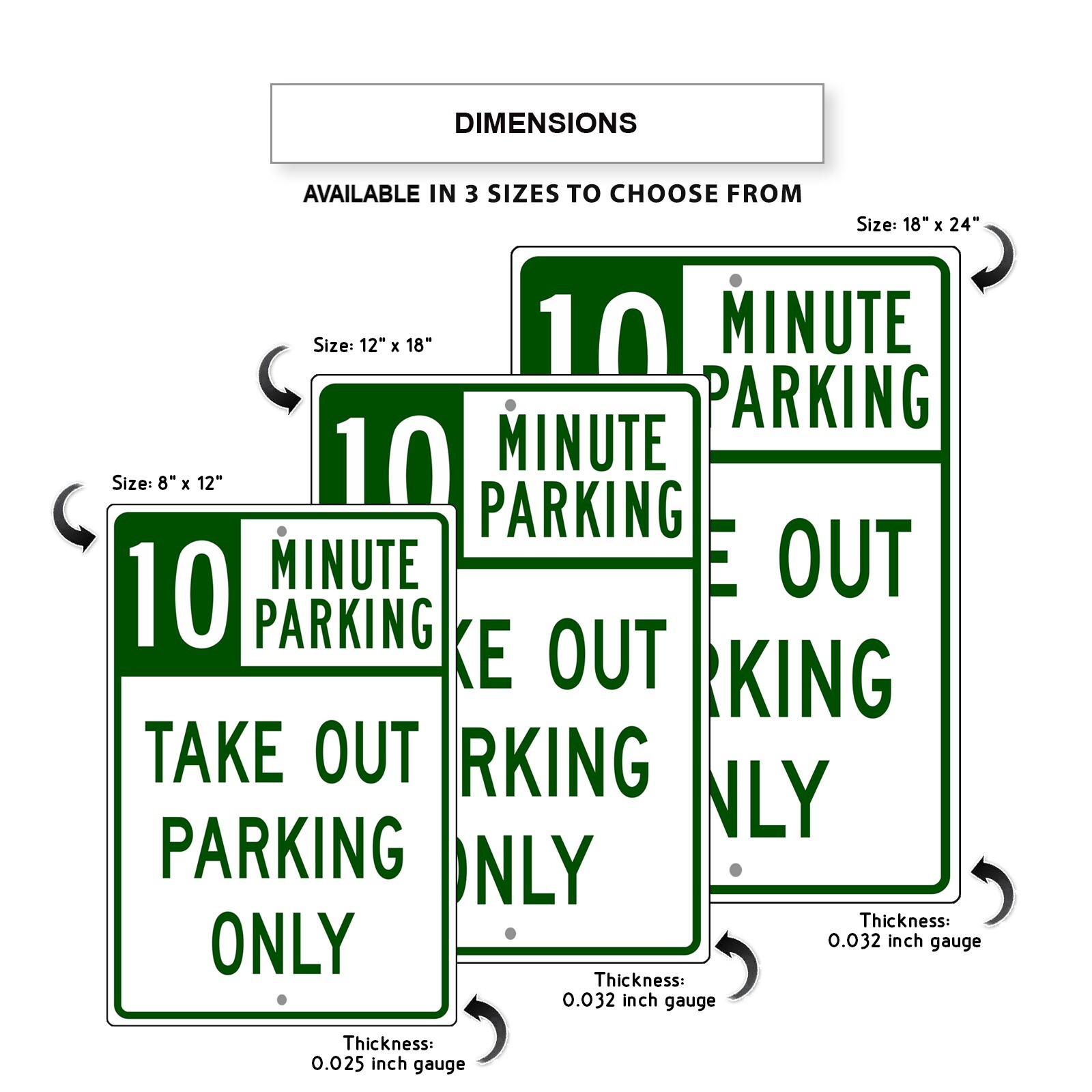 10 Minute Parking Sign Take Out Parking Only Unique Notice Aluminum Metal Sign