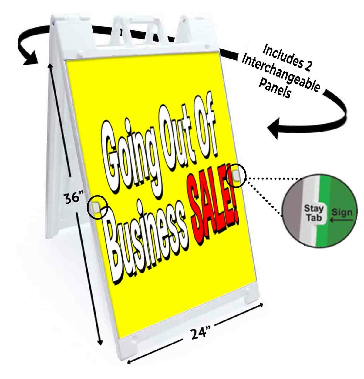 GOING OUT OF BUSINESS SALE Signicade 24×36 Aframe Sidewalk Sign Banner Decal