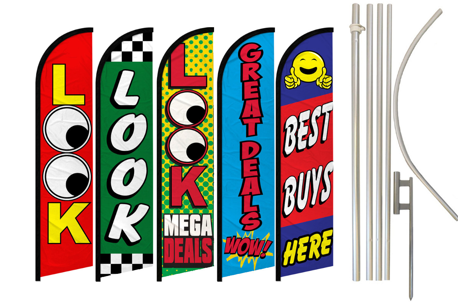 Look Windless Advertising Swooper Flag Kit Look Here Mega Deals
