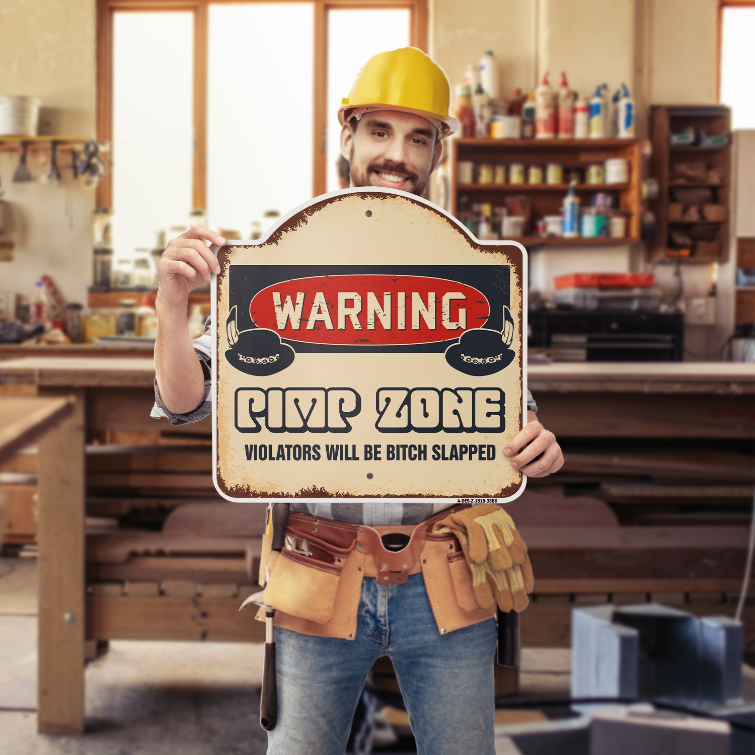 Pimp Zone 18″ X 18″ Heavy-Gauge Aluminum Architectural Sign