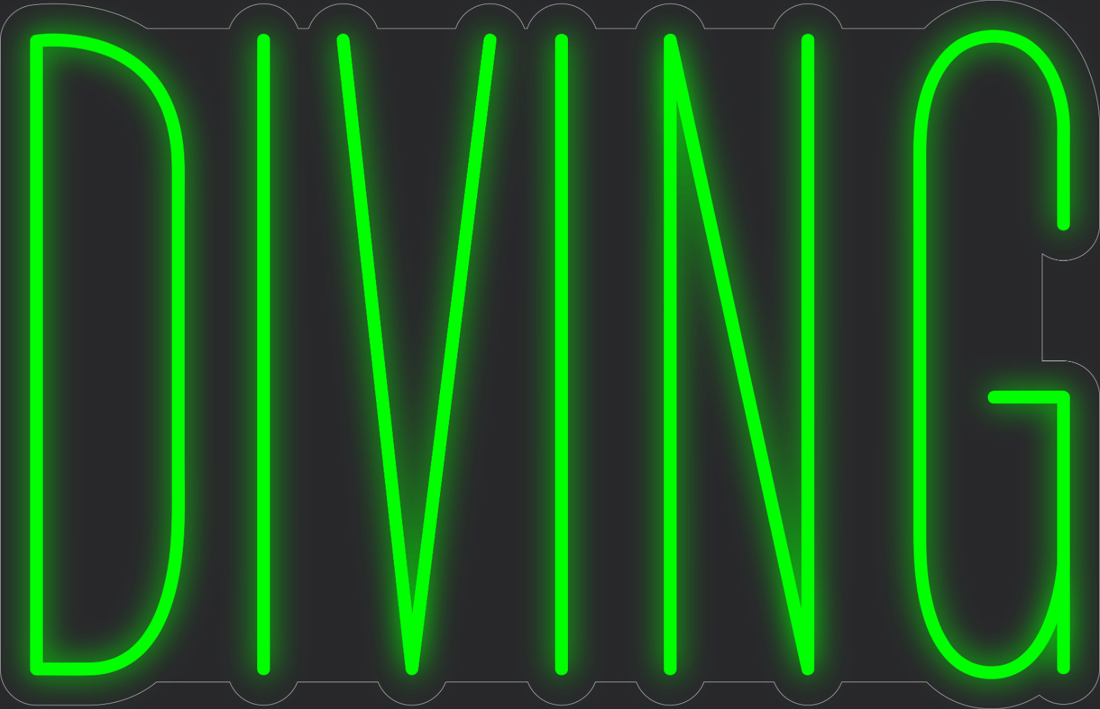 Diving Neon LED Sign Business Wall Decor Lighted Store Sign 36 x 23 in.