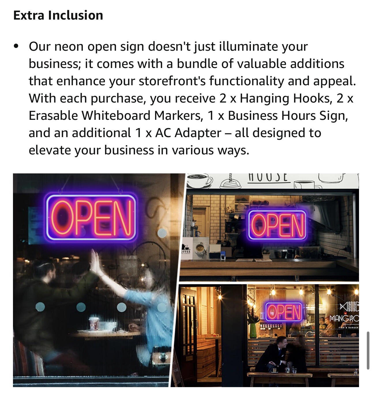 LED Neon Open Sign for Business 16.7″x9.2″ Ultra Bright ON/OFF Switch Adjustable
