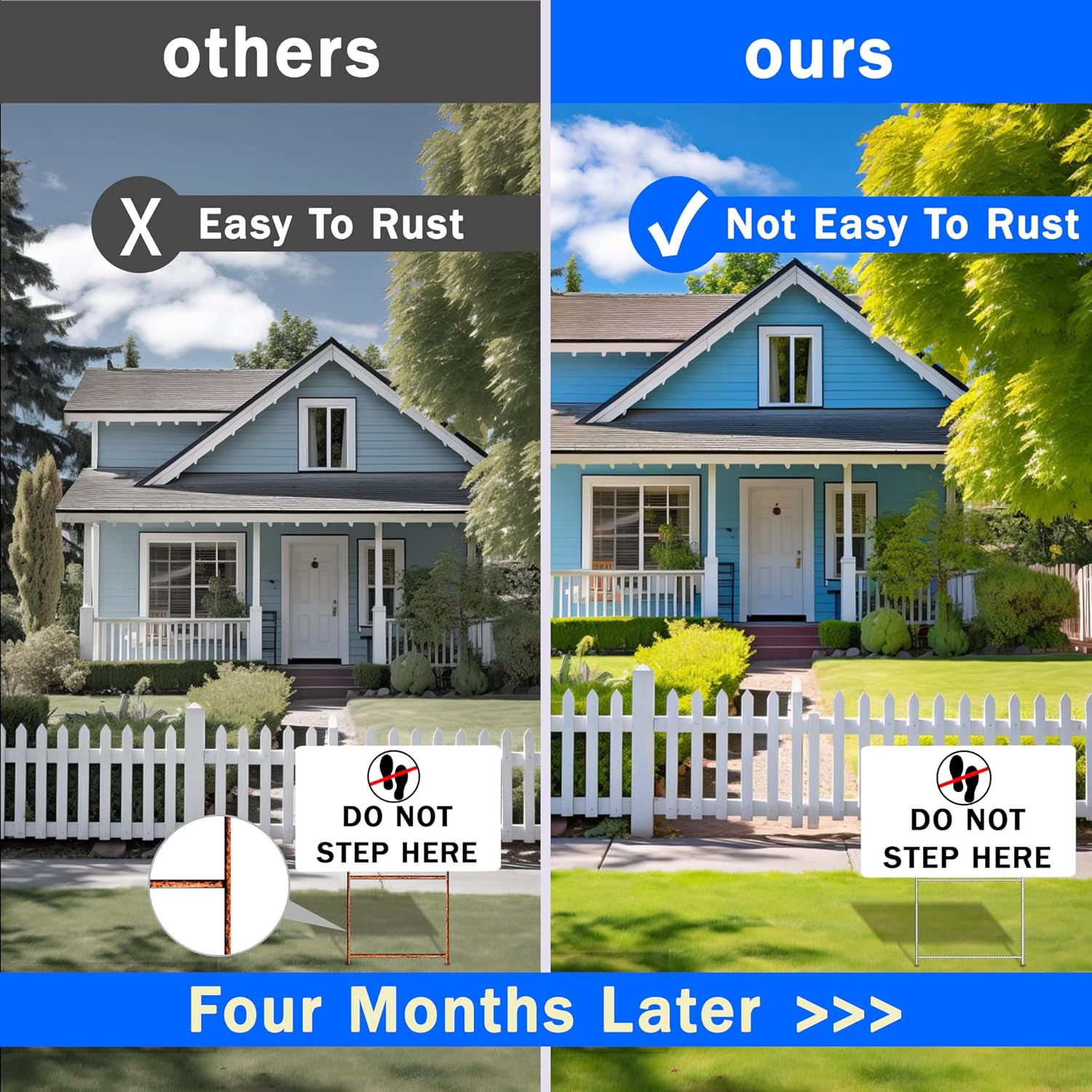 25 Pack Metal Yard Sign Stakes – 16.5X7 Inches, Real Estate Sale Signs, Custom O