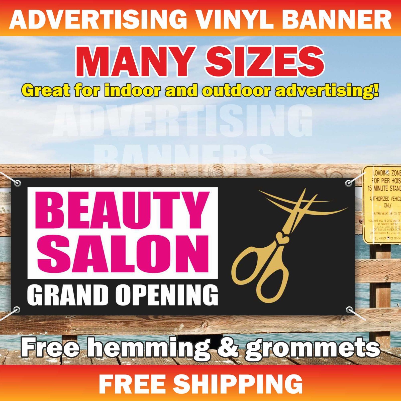 BEAUTY SALON GRAND OPENING Advertising Banner Vinyl Sign spa manicure barber