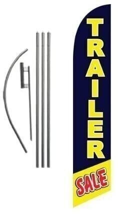 Trailer Sale Advertising Feather Banner Swooper Flag Sign with Flag Pole Kit…