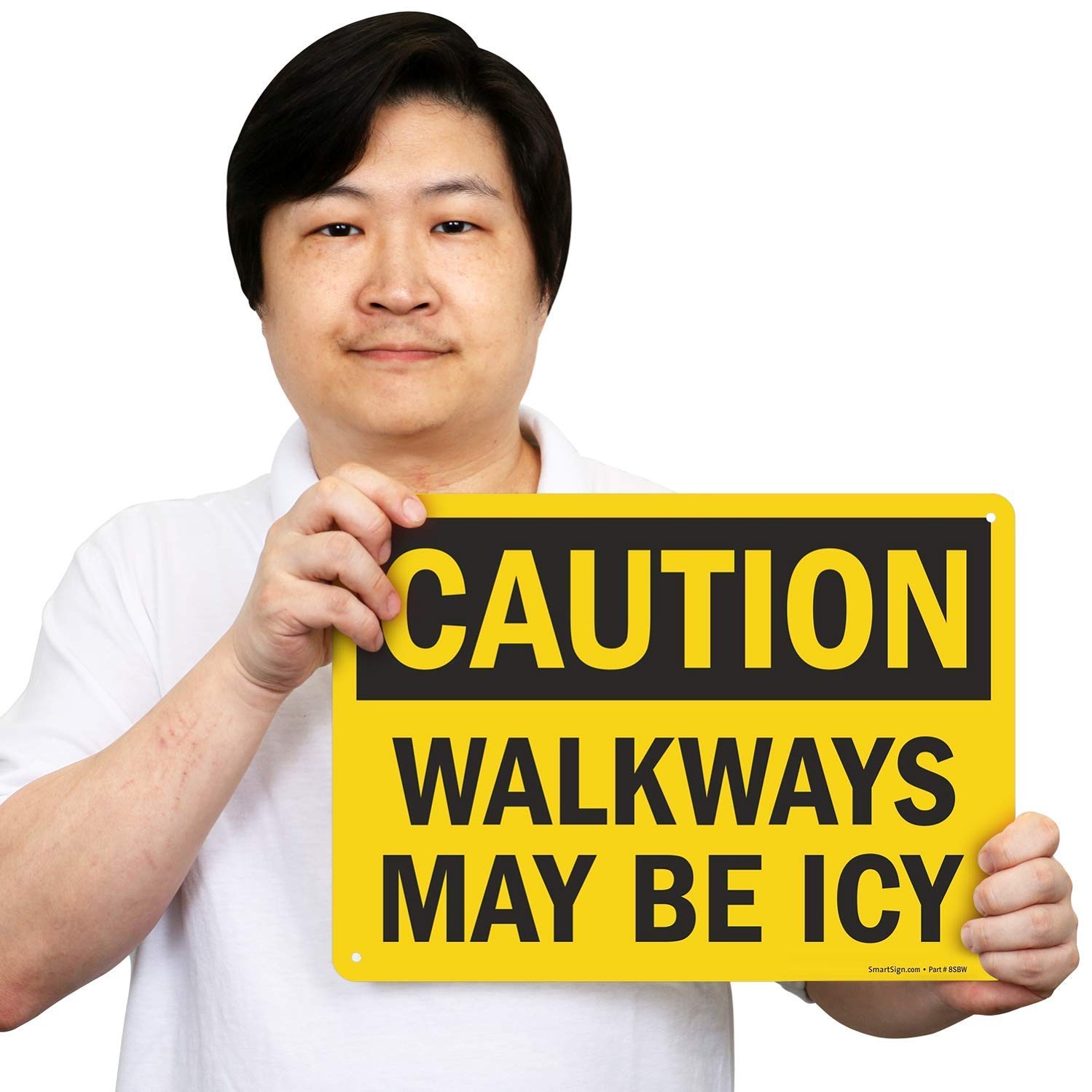 S9850AL14 Caution Walkways May Be Icy Sign 10″ x 14″ Aluminum 1 PC