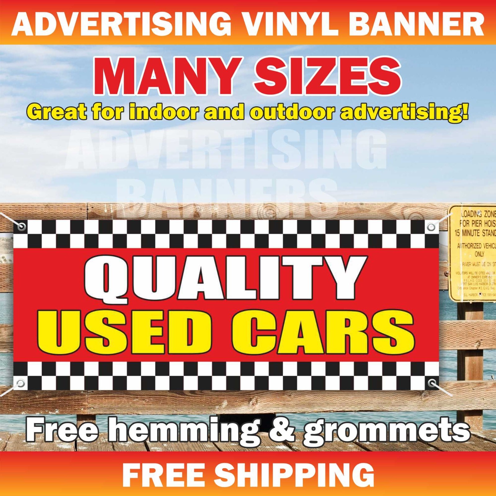 QUALITY USED CARS Advertising Banner Vinyl Mesh Sign dealer auto service credit