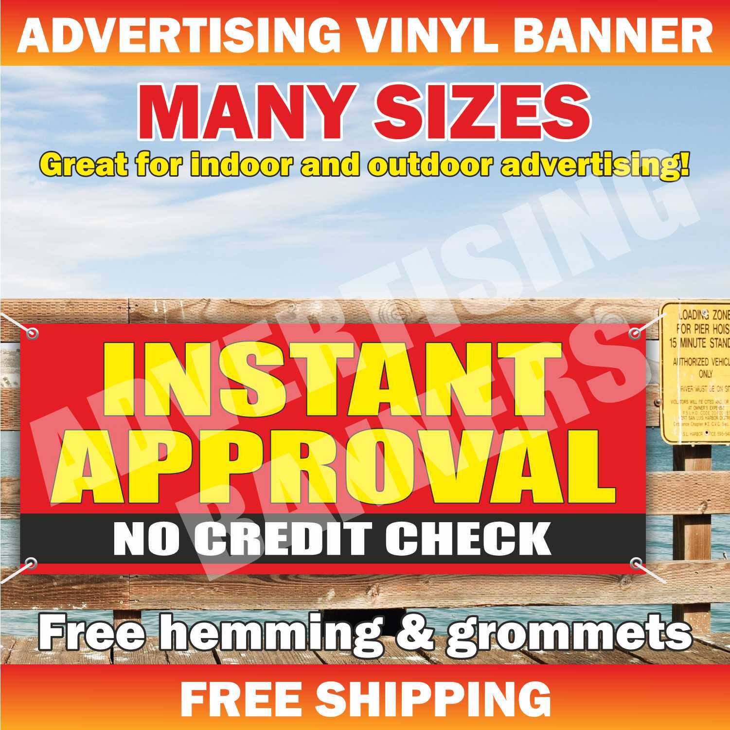 INSTANT APPROVAL NO CREDIT CHECK Advertising Banner Vinyl Mesh Sign Flag Pawn