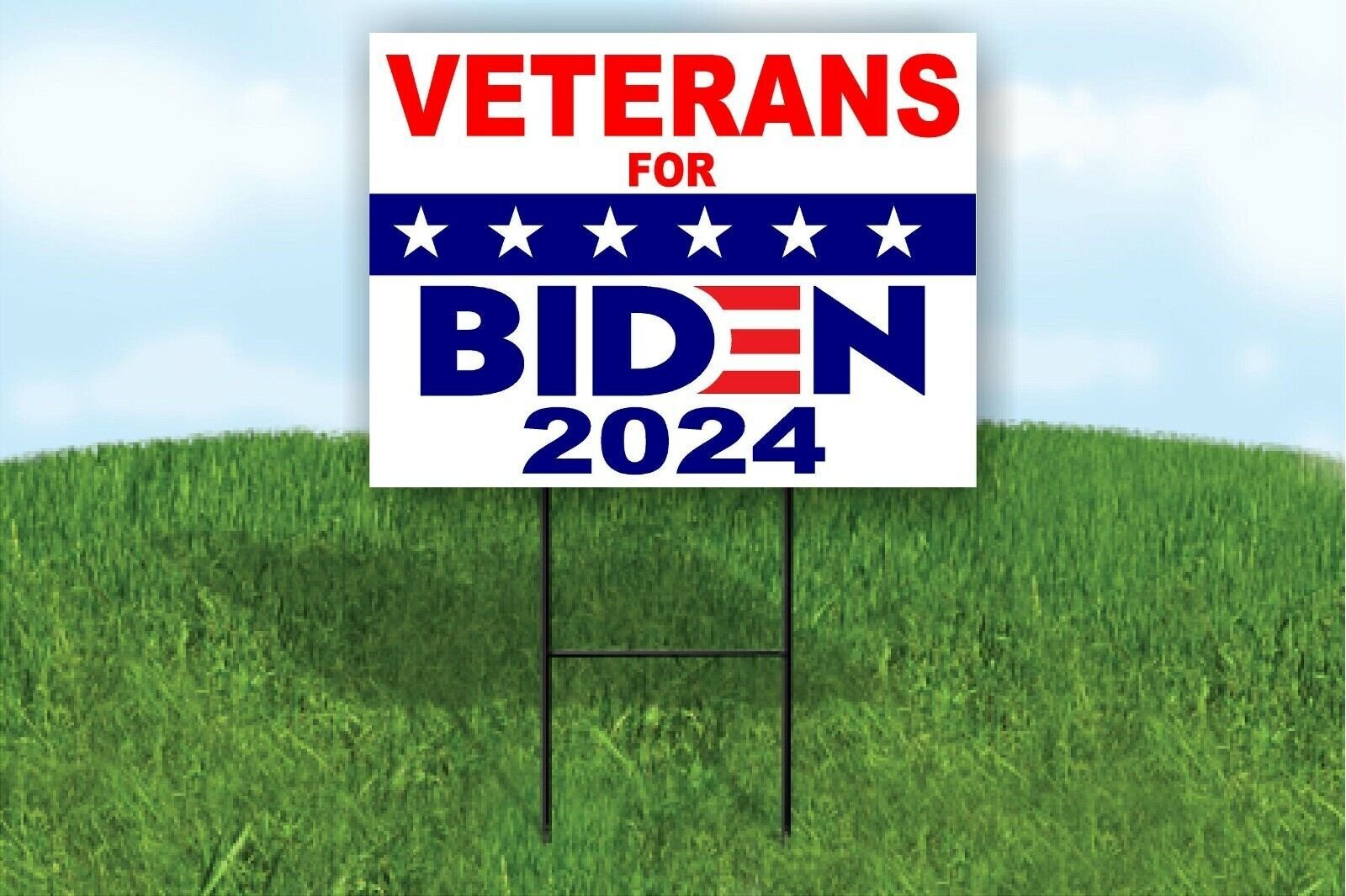 Veterans for BIDEN 2024 JOE BIDEN Yard Sign Road with Stand LAWN SIGN
