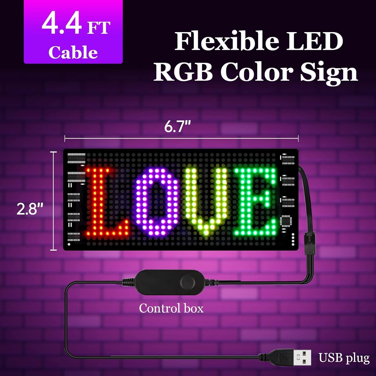 LED Sign for Car,Scrolling LED Sign,Flexible, Bluetooth APP,DIY Design Animat…