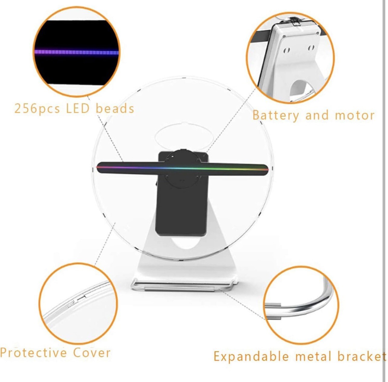 3D Hologram Fan 256 LEDs with Remote