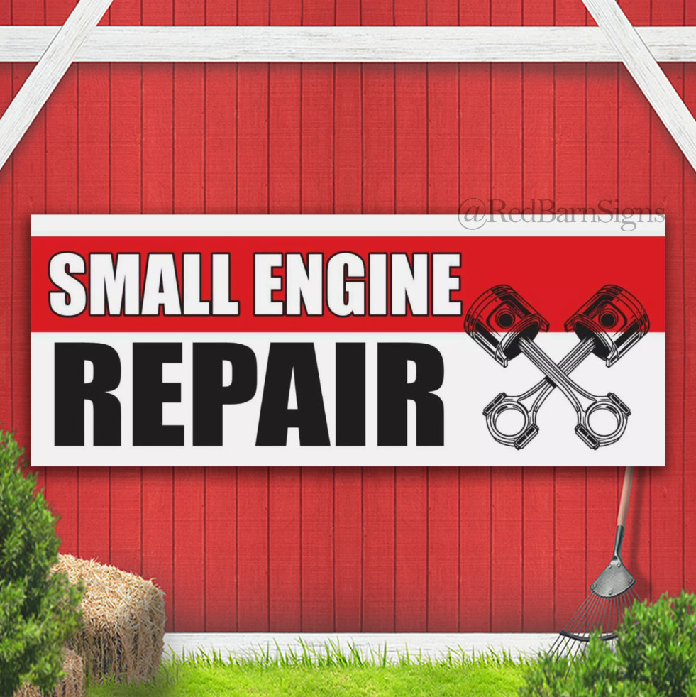 SMALL ENGINE REPAIR Advertising Banner Vinyl Mesh Sign Service Car Auto Garage
