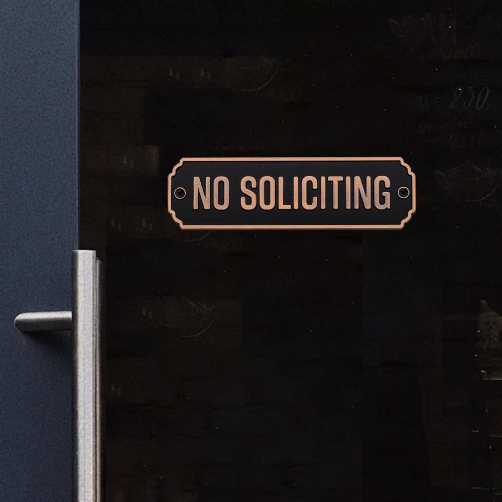 Maoerzai Solid No Soliciting Sign House Office Door Plaque