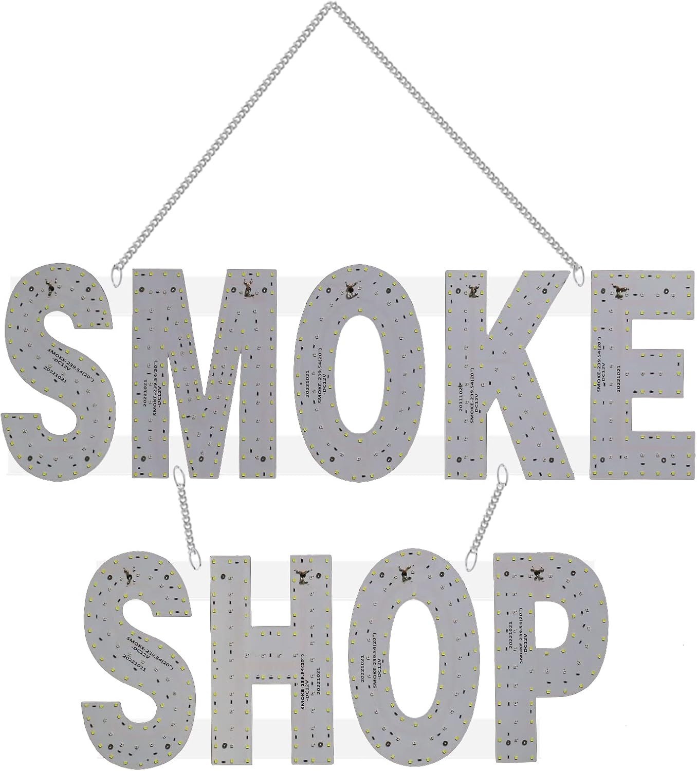 30″x20″ LED Smoke Shop Sign – Bright White, High Visibility for Retail Display