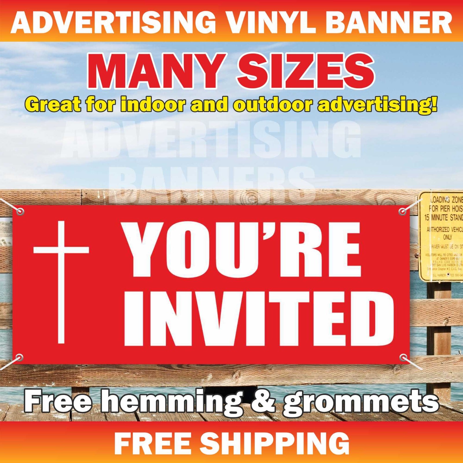 YOU’RE INVITED Advertising Banner Vinyl Sign Church Bible Event Jesus Prayer
