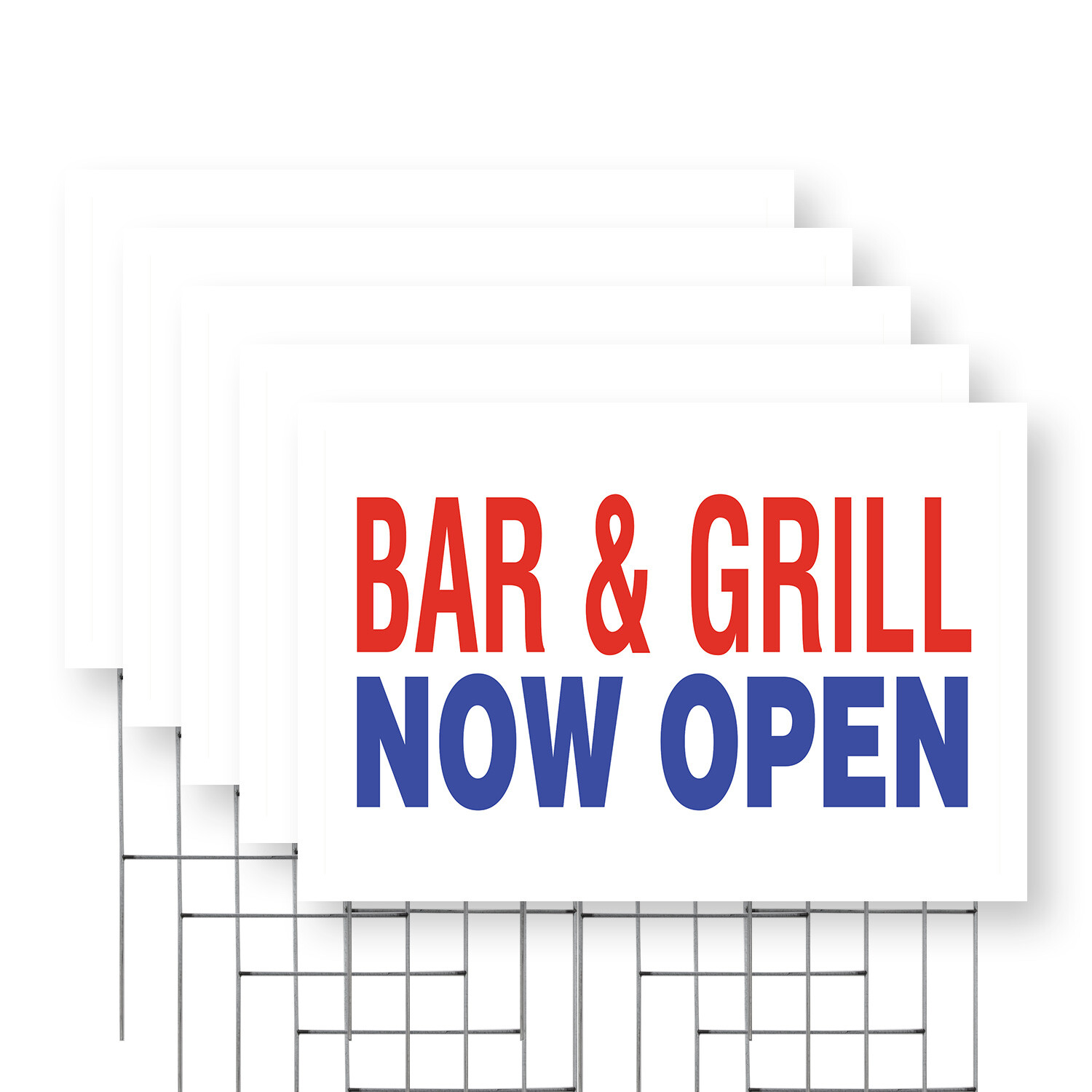 Bar and Grill Now Open Yard Sign Restaurant Promotions, New Location, Nightlife