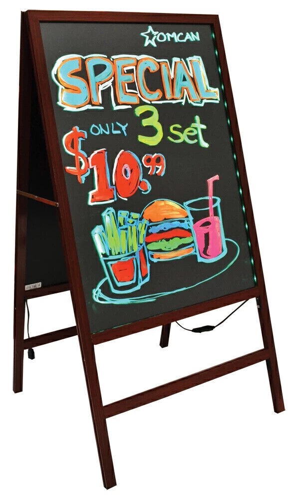 26″ LED Message Board Restaurant Menu Sign Illuminated Neon Erasable with Remote