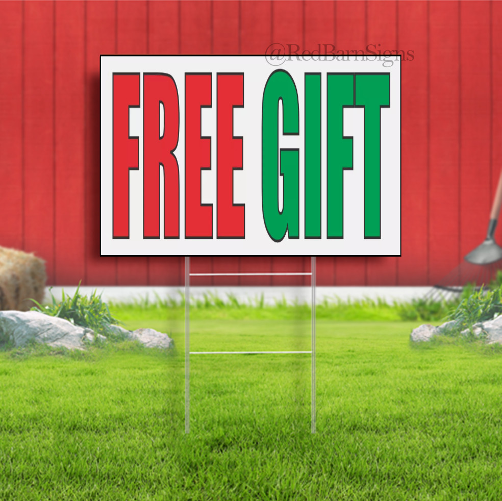 FREE GIFT Business Convenience Corner Store Shop Holiday Yard Sign with metal