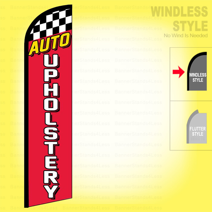 AUTO UPHOLSTERY – Windless Swooper Flag 2.5×11.5 ft Feather Banner Sign rf