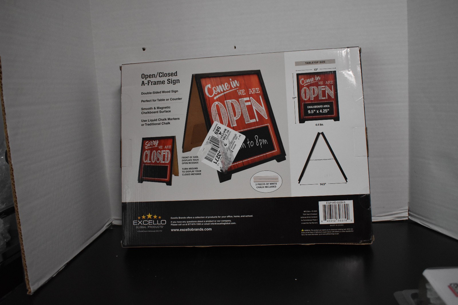 Double Sided A-Frame Open Closed Sign w Chalkboard Come In open Board NEW