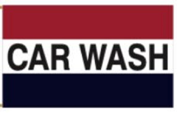 Car Wash High Quality Nylon Flag (3×5 ft, Red, White, and Blue