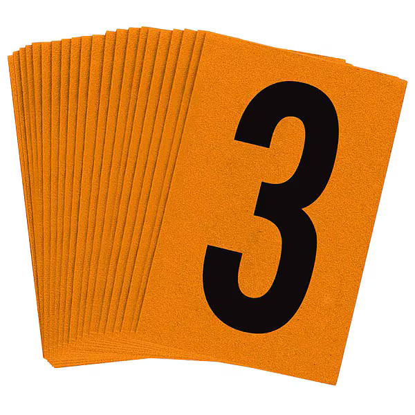 Brady NumberLabel,1-1/2inH,1inW,PK25 5910-3 Brady 5910-3 754473591281