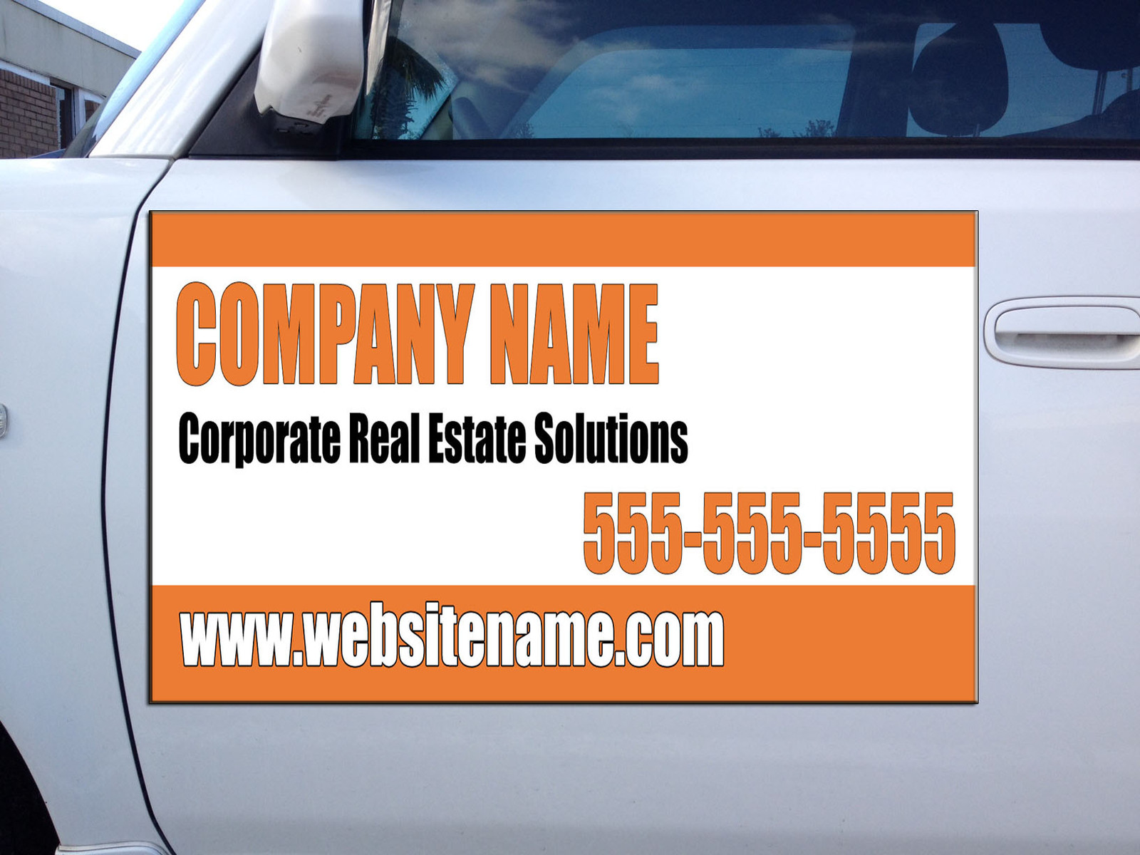 Company Name Corporate Real Estate Corrugated Car Door Magnet Sign-QTY 2