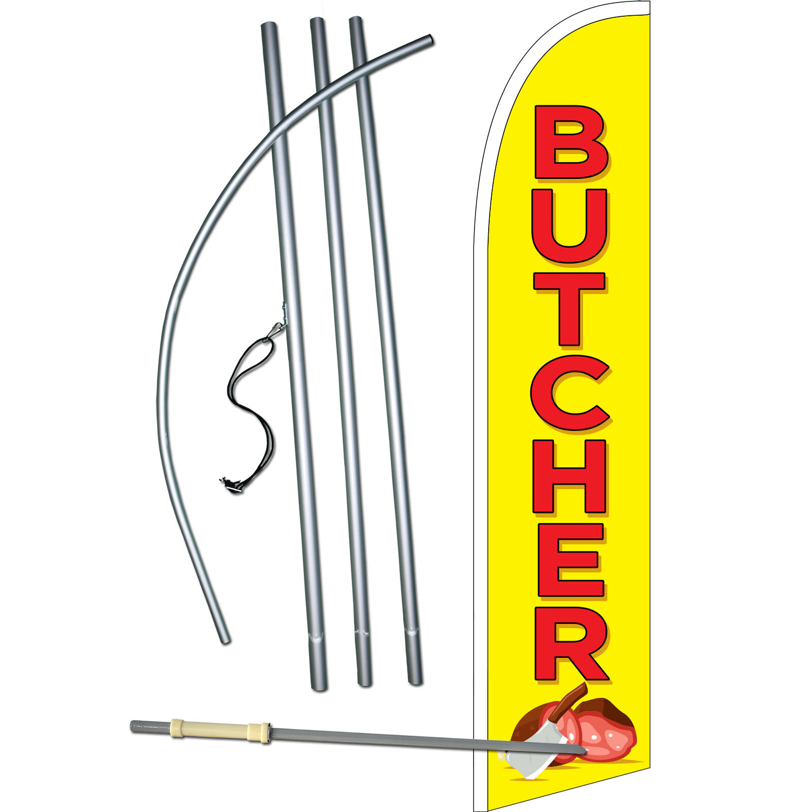 Butcher Flag with Flag Pole and Spike