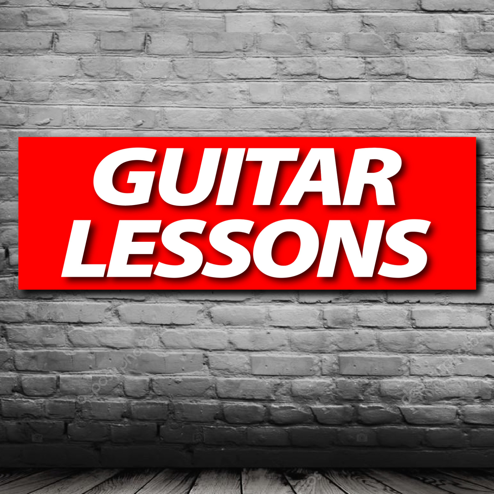 GUITAR LESSONS MUSIC BUSINESS STORE BANNER 13 OZ Indoor/ Outdoor – Hem Grommets