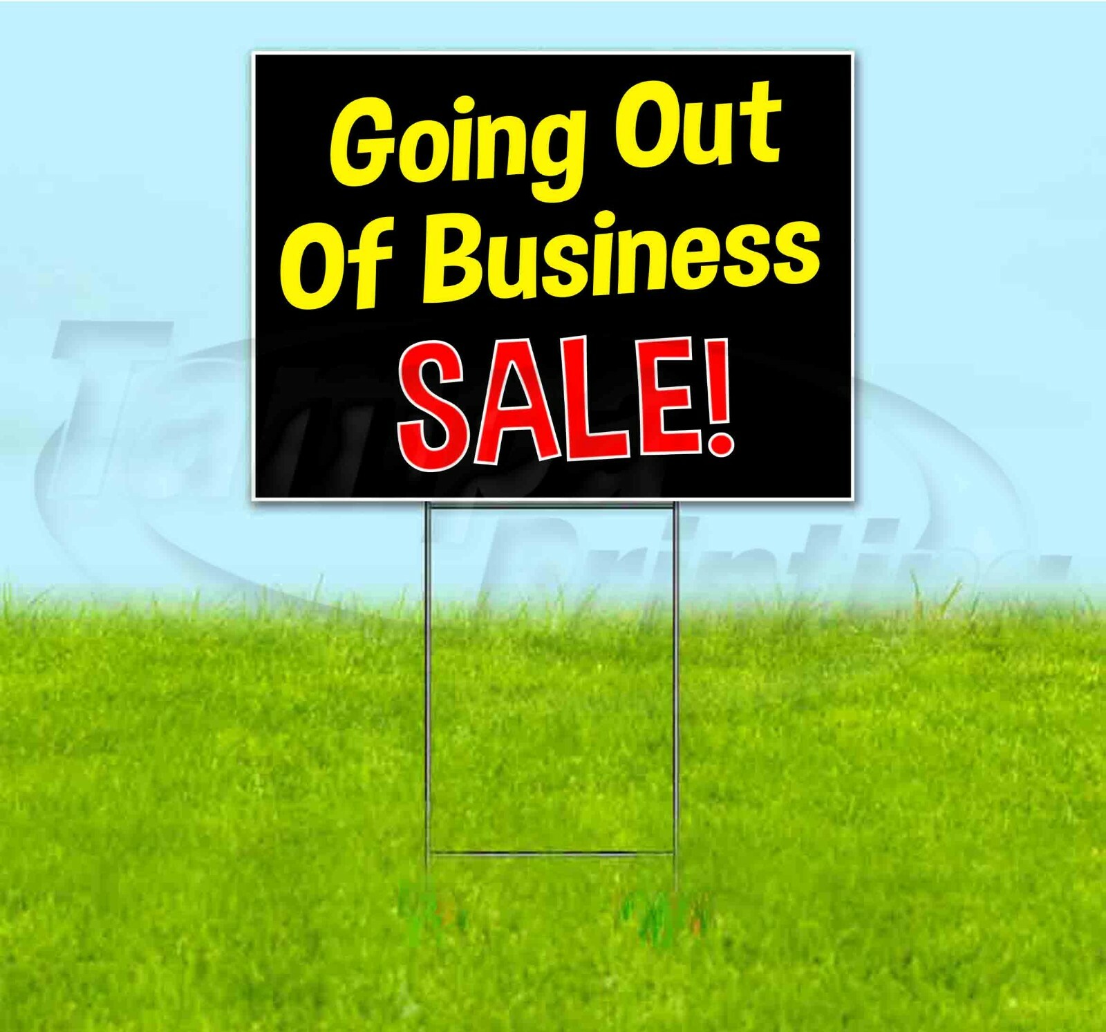 GOING OUT OF BUSINESS SALE 18×24 Yard Sign WITH STAKE Corrugated Bandit DEALS