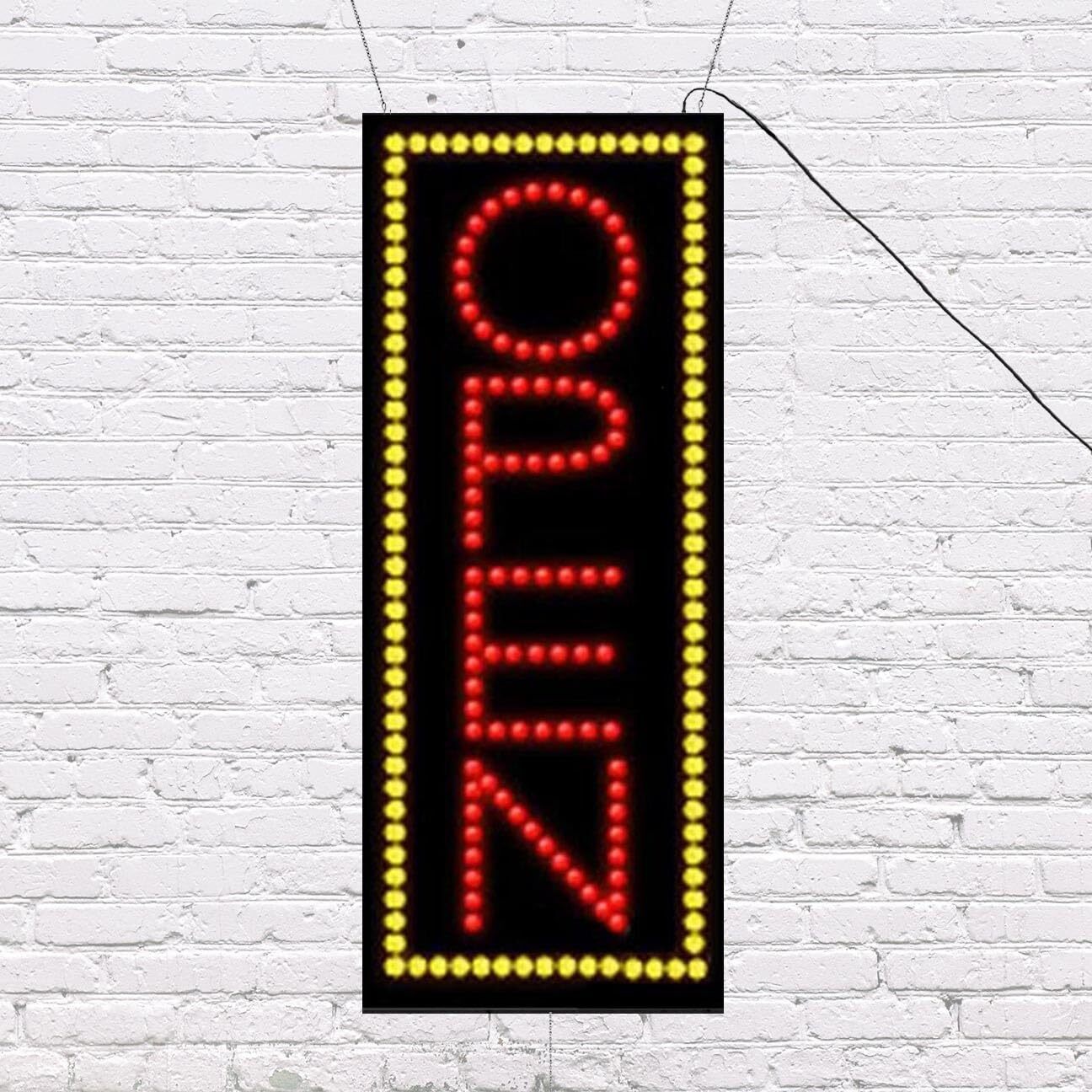 LED Open | Light-up Sign | 11″W x 27″H x 1″D