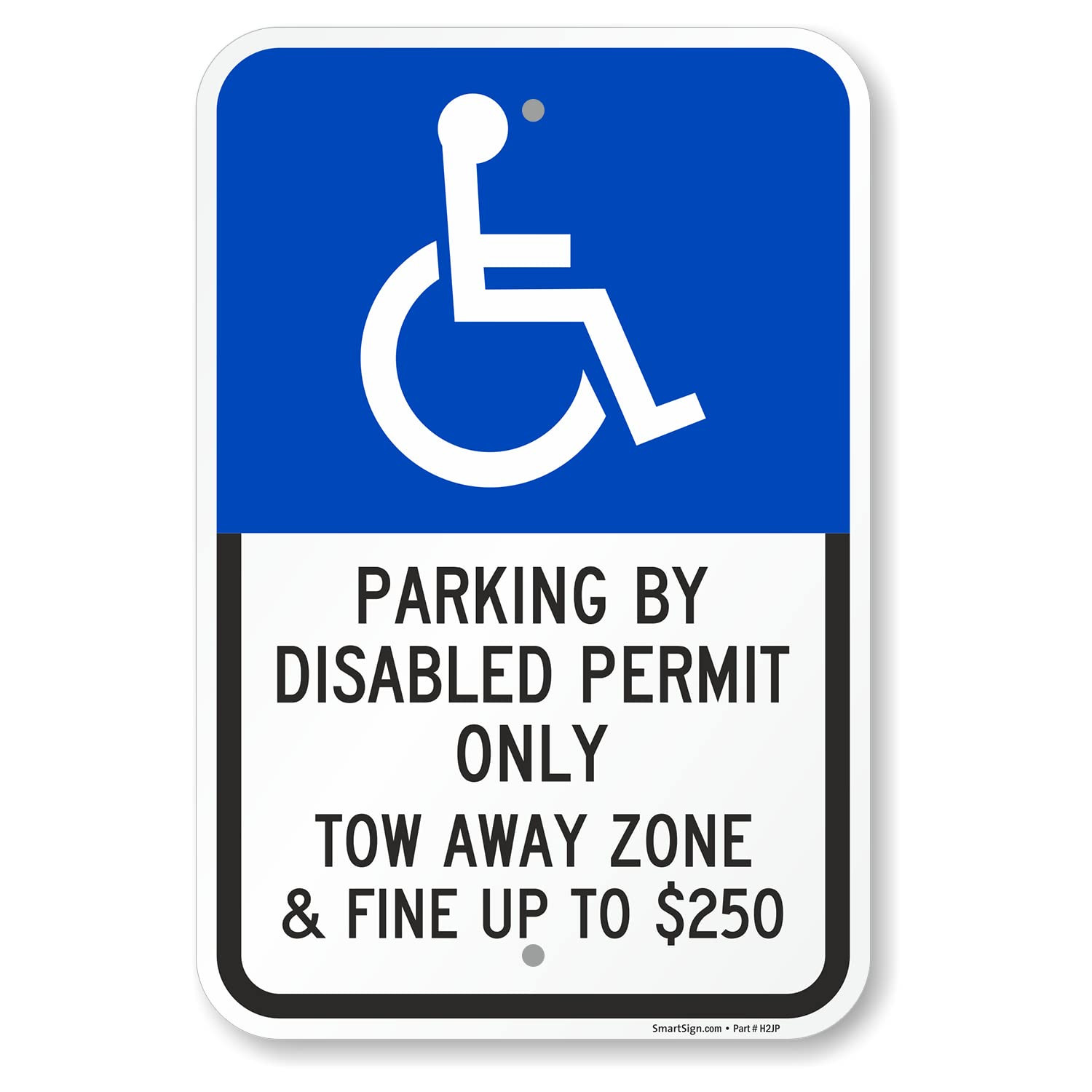 Basics 18 X 12 Inch “Parking by Disabled Permit, Tow-Away Zone”