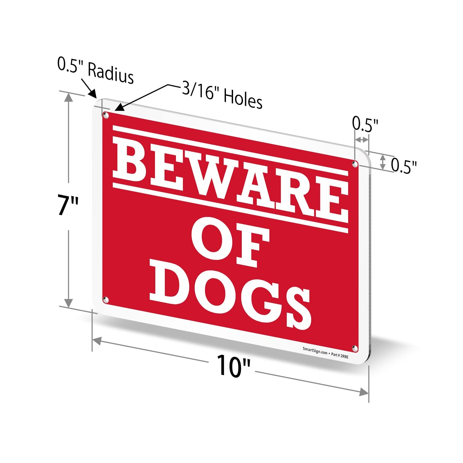 7×10 Inch Beware Of Dogs Sign Aluminum Rust Free Weatherproof