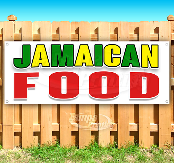 JAMAICAN FOOD Advertising Vinyl Banner Flag Sign Many Sizes CARNIVAL FOOD