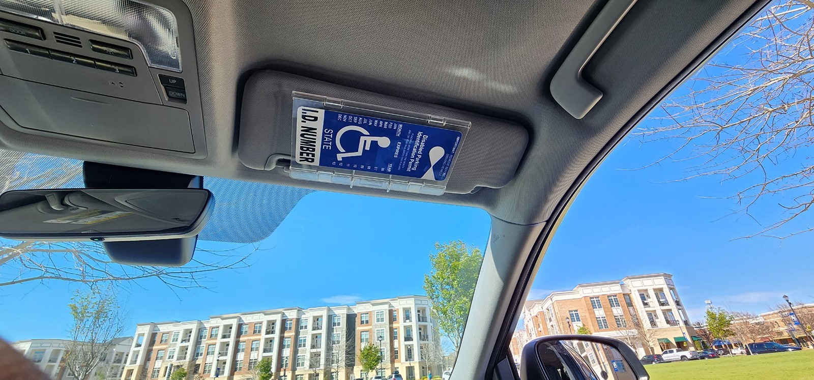 Handicap Placard Holder – Durable Hard Plastic, Easy Display & Swing Away Tag, U