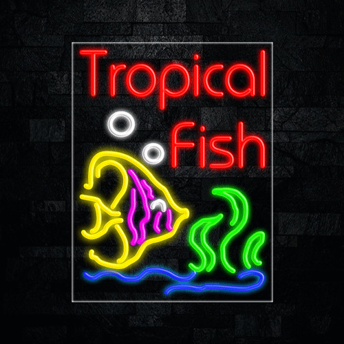 Tropical Fish Aquariums LED Neon Sign 22″L x 28″H #30711
