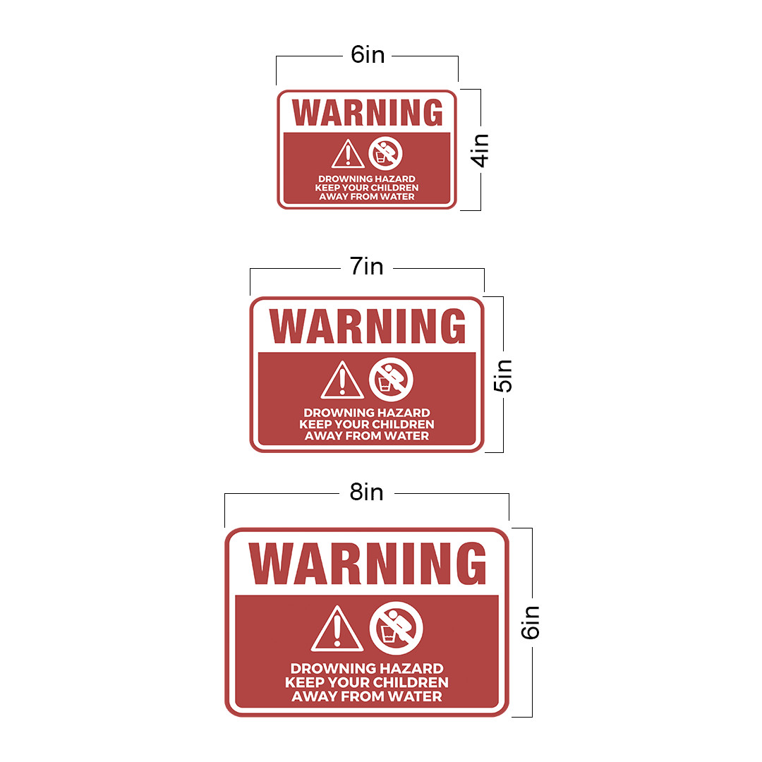Classic Framed Plus Warning Drowning Hazard Keep Your Children Away From Water