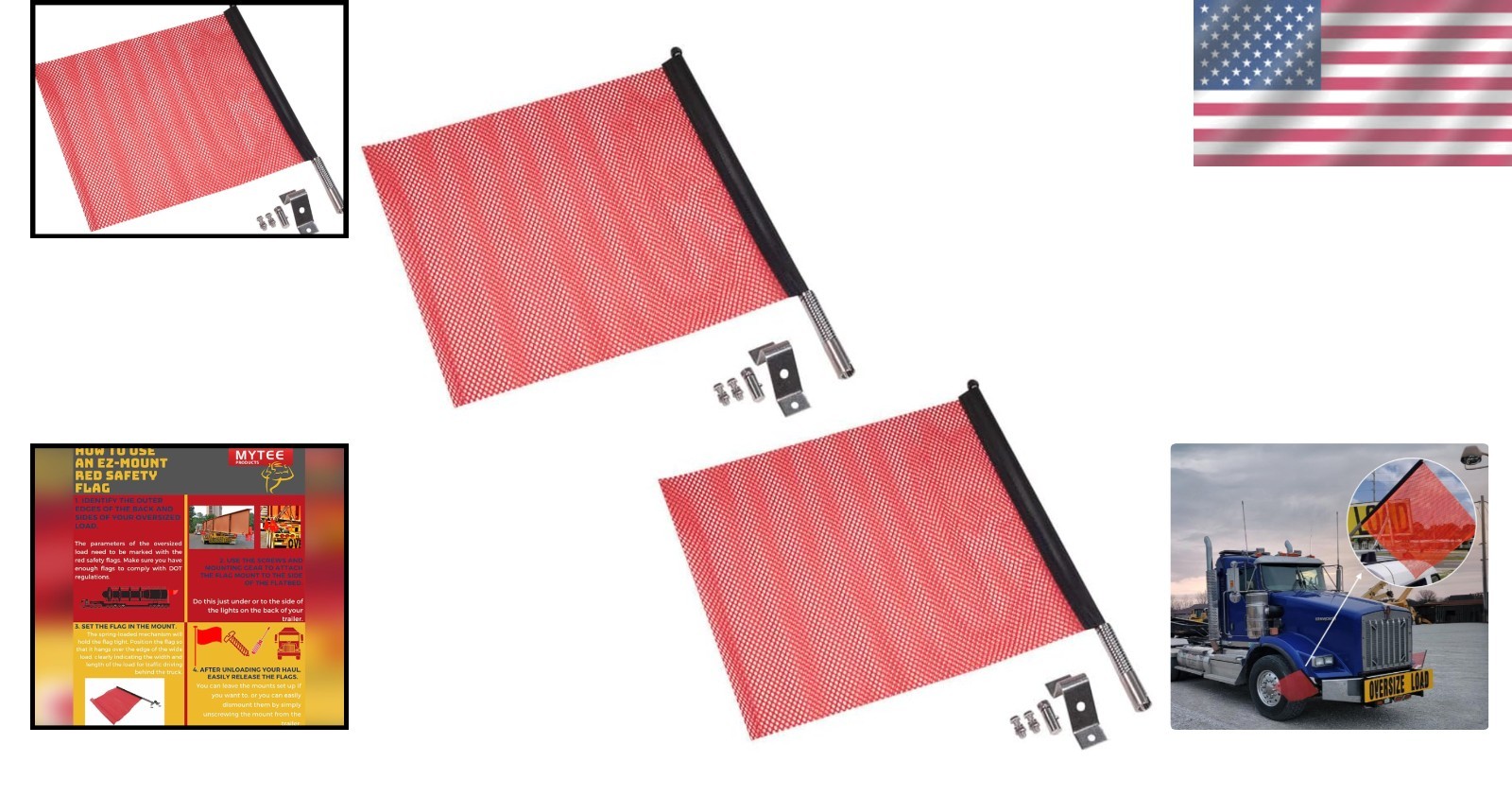 Stainless Steel Mounting Bracket for Safety Flag – 2 Pack
