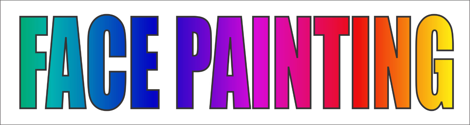 Rainbow FACE PAINTING Banner Sign 2×8