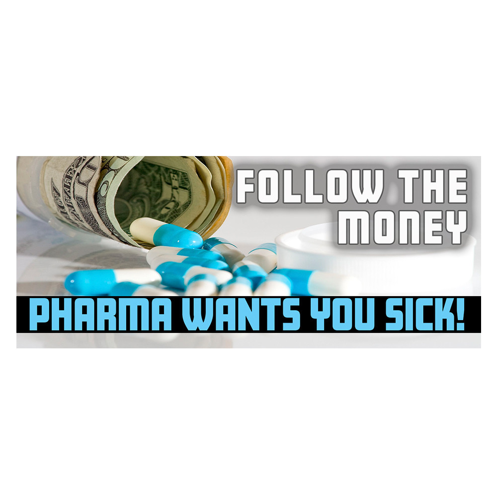Pharma Wants You Sick! Car Decals 2 Pack Removable Bumper Stickers (9×4 inches)