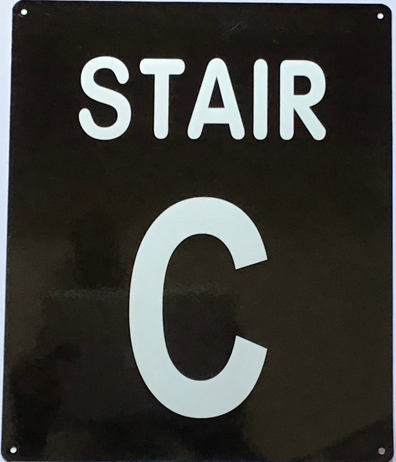 STAIR C SIGN (10X12, Black Background, Aluminum)-REF24-1027