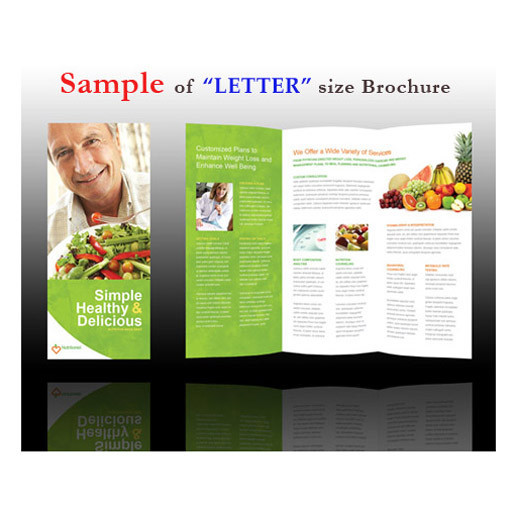 1000 brochures [Fold or Flat] 8 1/2 x 11* 2 Side *Gloss 100 lb. book * w/Design