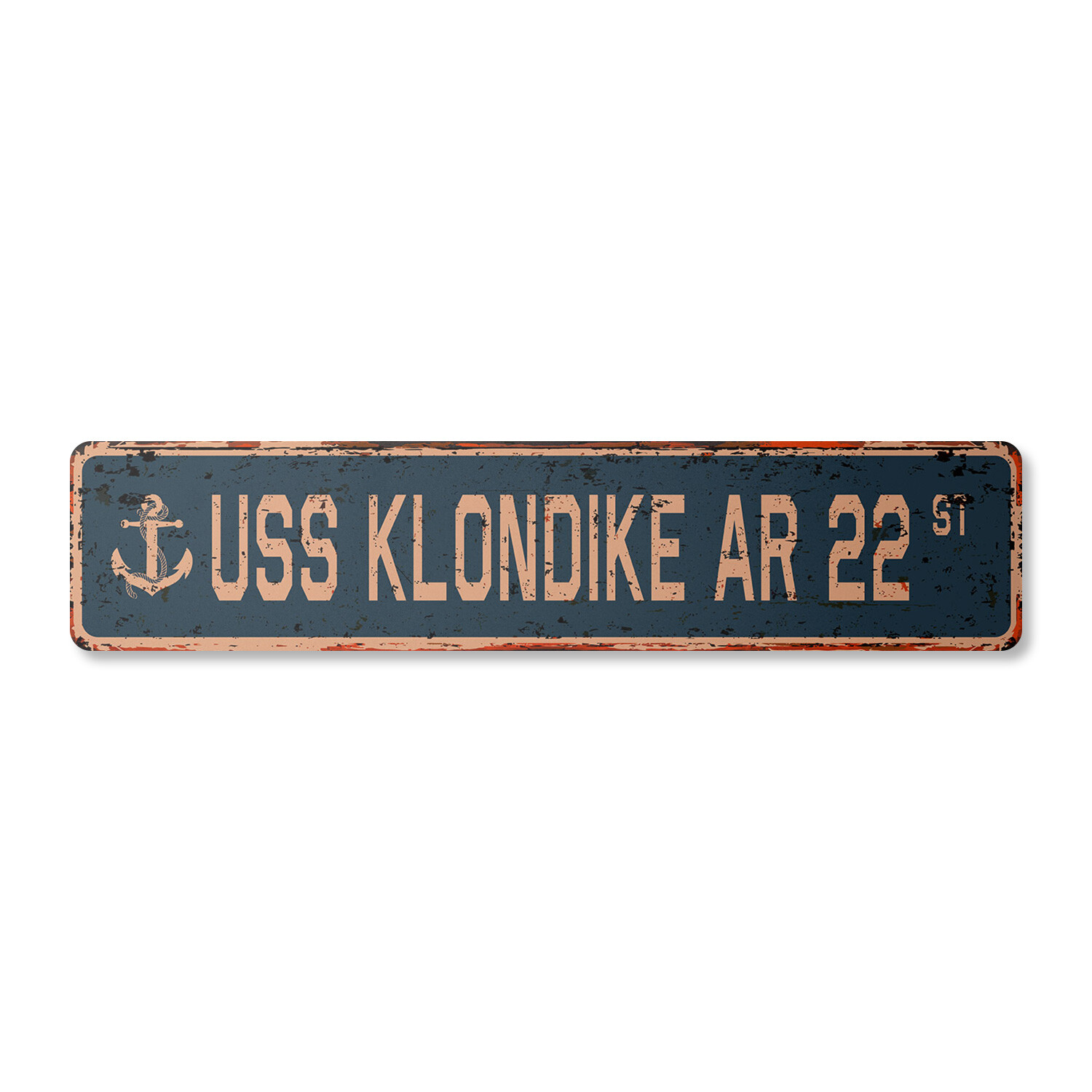 USS KLONDIKE AR 22 Vintage Street Sign us navy ship veteran sailor rustic gift