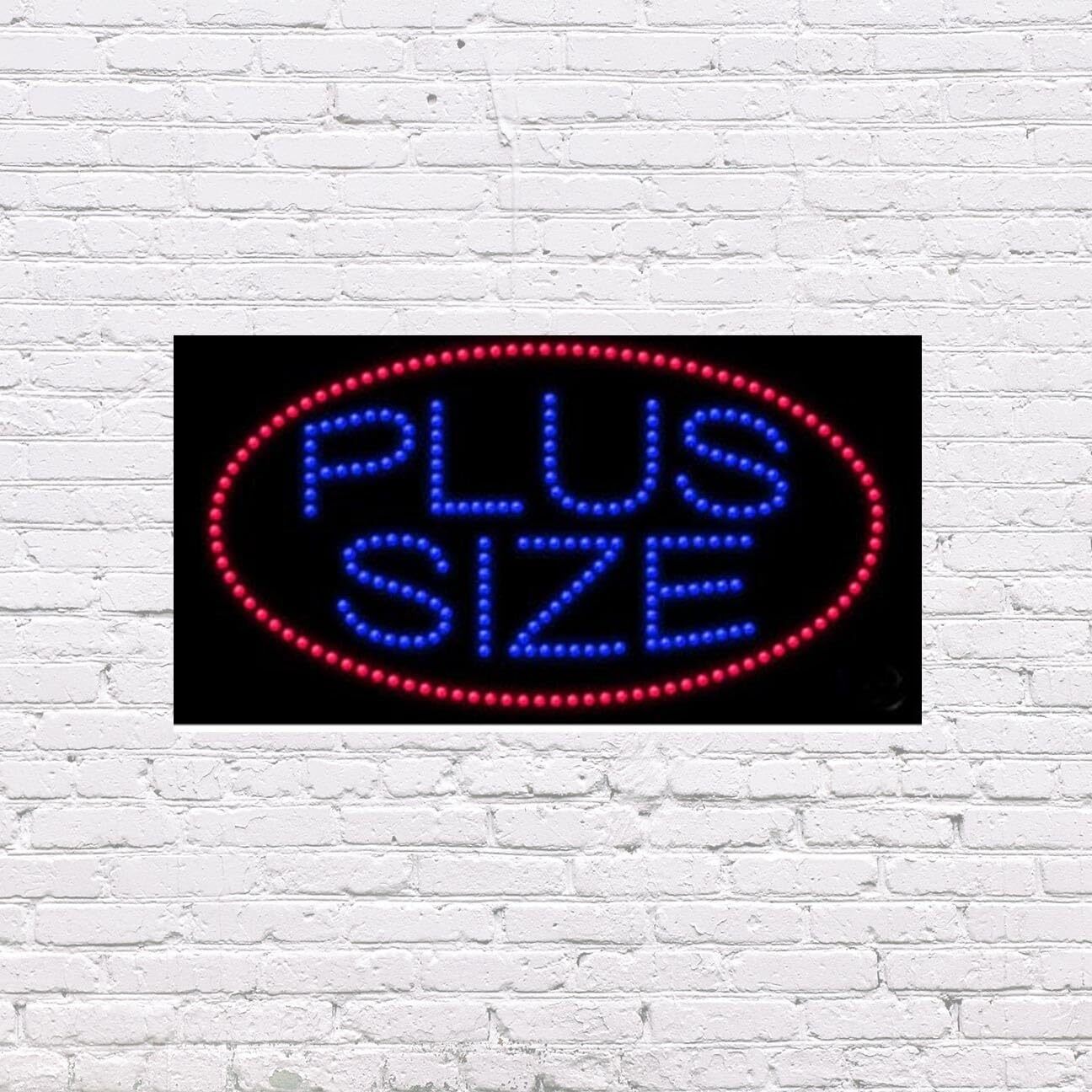 LED Plus Size | Light-up Sign | 31″W x 17″H x 2″D
