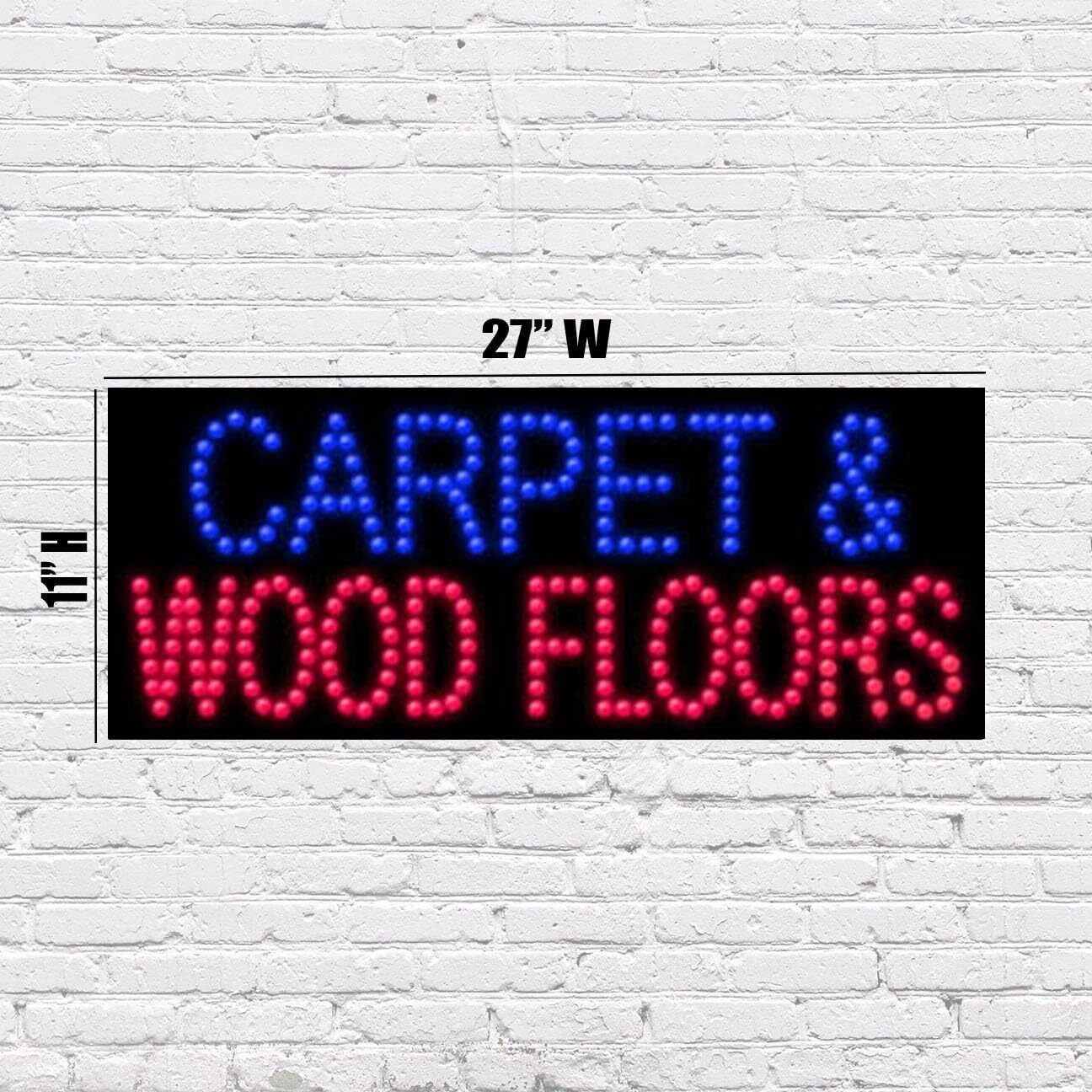 LED Carpet & Wood Floors Sign | Light Up Sign | 11″H x 27″W x 2″D