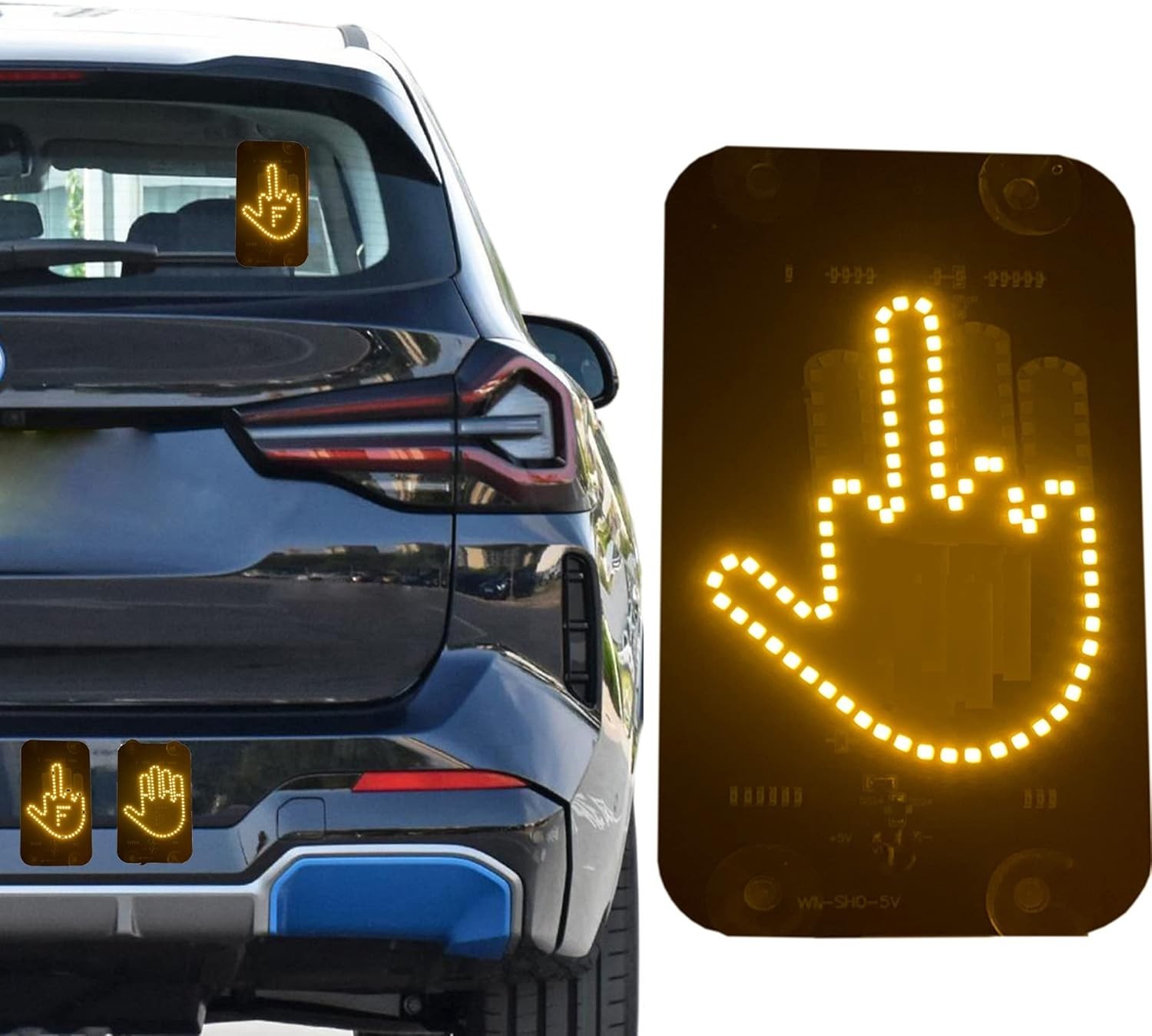 LED Middle Finger Sign for Car, Truck, Thank You Lights, Thumb Up Down Light